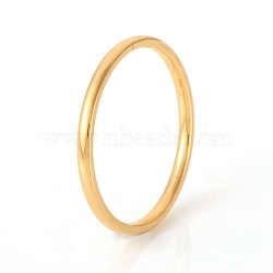 201 Stainless Steel Plain Band Rings, Real 18K Gold Plated, Size 6, Inner Diameter: 17mm(X-RJEW-G107-1.5mm-6-G)