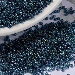 MIYUKI Round Rocailles Beads, Japanese Seed Beads, 15/0, (RR314) Montana Blue Gold Luster, 1.5mm, Hole: 0.7mm, about 5555pcs/10g(X-SEED-G009-RR0314)