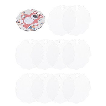 10Pcs Acrylic Big Pendants, Flower, Clear, 80x80.5x2.8mm, Hole: 10mm