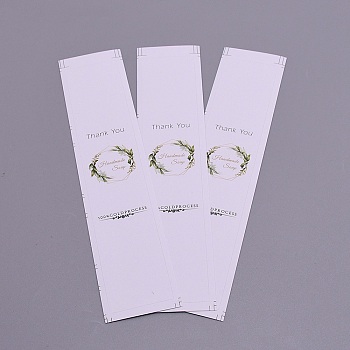 Paper Self-Adhesive Paper Stickers, Rectangle with Word, Green, 150x30x0.3mm, 50pcs/set
