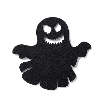 Wool Felt Ghost Party Decorations, Halloween Themed Display Decorations, for Decorative Tree, Banner, Garland, Black, 95x102x2mm