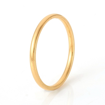 201 Stainless Steel Plain Band Rings, Golden, Size 6, Inner Diameter: 17mm