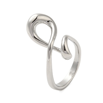 304 Stainless Steel Rings for Women, Stainless Steel Color, Inner diameter: Adjustable, 23.5mm