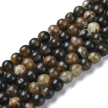 Natural Chiastolite Beads Strands, Round, 6mm, Hole: 0.7mm, about 71pcs/strand, 15.75~15.94 inch(40~40.5cm)