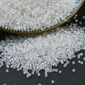 MIYUKI Delica Beads, Cylinder, Japanese Seed Beads, 11/0, (DB1671) Pearl Lined Crystal AB, 1.3x1.6mm, Hole: 0.8mm, about 2000pcs/10g