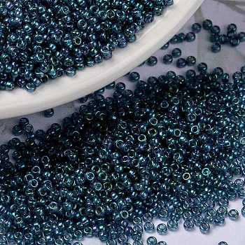 MIYUKI Round Rocailles Beads, Japanese Seed Beads, 15/0, (RR314) Montana Blue Gold Luster, 1.5mm, Hole: 0.7mm, about 5555pcs/10g
