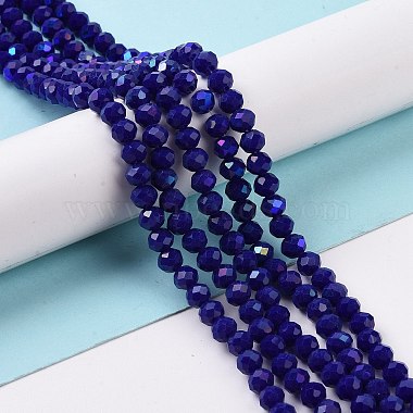 Electroplate Opaque Solid Color Glass Beads Strands(X1-EGLA-A034-P8mm-L12)-4