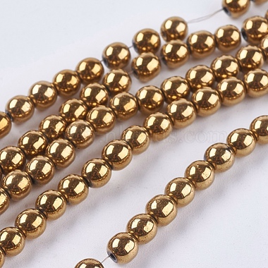 4mm Goldenrod Round Non-magnetic Hematite Beads