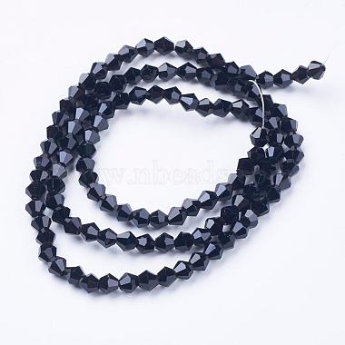 Black Glass Bicone Beads Strands(X-GLAA-S026-10)-3
