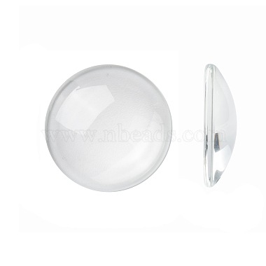 30mm Clear Flat Round Glass Cabochons