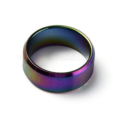 Titanium Steel Wide Band Finger Rings for Women Men(RJEW-WH0009-13B-M)-2