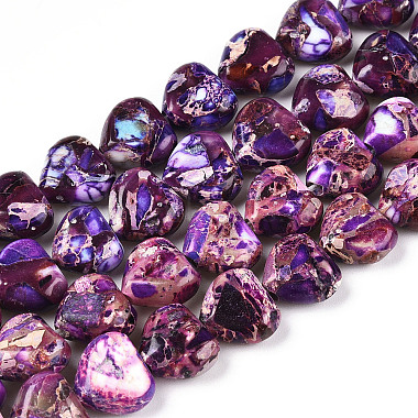 Pale Violet Red Heart Imperial Jasper Beads