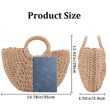Boho Women's Straw Knitted Bag(AJEW-WH0348-19)-2