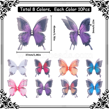 SUNNYCLUE 80Pcs 8 Colors Artificial 2-Layer Fibre Tulle Ornament Accessories(DIY-SC0022-36)-2