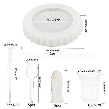 Kits de moldes de silicona para cenicero redondo de diy(DIY-OC0003-34)-3