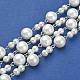 Chaînes en perles de verre rondes manuelles pour fabrication de bracelets et colliers(AJEW-JB00055-01)-1
