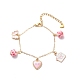 Mot amour coeur papillon alliage émail bracelet à breloques avec perles de résine(BJEW-JB08677)-1