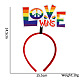Pride Rainbow Word Love Wins Plastic & Non-woven Fabrics Hair Band(RABO-PW0001-144D)-2