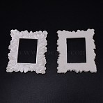 Retro Photo Frames, Resin Flower Frames, Small Family Photo Holders, for Pictures Embossed Photo Props Wall Decor Accessories, Rectangle, White, 96x81.5x8mm, Inner Diameter: 54.5x40mm(AJEW-WH0231-40A)