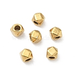 304 Stainless Steel Beads, Polygon, Faceted, Ion Plating(IP), Real 18K Gold Plated, 4x4x4.8mm, Hole: 1.6mm(X-STAS-D204-28G)