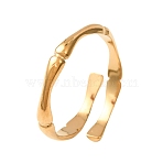 304 Stainless Steel Cuff Open Rings for Women, Real 18K Gold Plated, 3mm, Inner Diameter: 17mm(SA-CBA6EDB-01G)