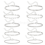 10Pcs Bohemian Style Alloy Chain Bracelets Kit for Women, Platinum, 7-7/8 inch(20cm)(BJEW-UN0001-68P)