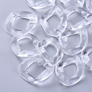 Transparent Acrylic Linking Rings, For Curb Chains Making, Twist, Clear, 40~41x33x11mm, Inner Diameter: 25x16~17mm, about 120pcs/430g(TACR-N007-01)