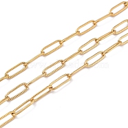 3.28 Feet 304 Stainless Steel Paperclip Chains, Soldered, Vacuum Plating, Real 18K Gold Plated, 12x4.5x1mm(X-CHS-D033-06G-01)