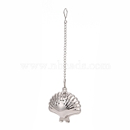 304 Stainless Steel Tea Infuser, Shell with Chain Hook, Tea Ball Strainer Infusers, Stainless Steel Color, 165mm(AJEW-D048-01P)