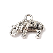 Tibetan Style Alloy Pendant, Cadmium Free & Lead Free, Elephant, Antique Silver, 13x17x3.5mm, Hole: 2mm(TIBE-Q090-08AS)