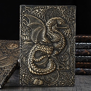 3D Embossed PU Leather Notebook, A5 Dragon Pattern Journal, for School Office Supplies, Antique Bronze, 215x145mm(OFST-PW0009-004C)