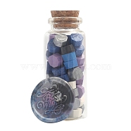 Sealing Wax Particles, for Retro Seal Stamp, Octagon, Prussian Blue, Bottle: 30x77mm, 60pcs/bottle(PW-WG40584-19)