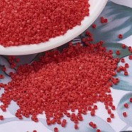 MIYUKI Delica Beads, Cylinder, Japanese Seed Beads, 11/0, (DB0727) Opaque Vermillion Red, 1.3x1.6mm, Hole: 0.8mm, about 2000pcs/10g(X-SEED-J020-DB0727)