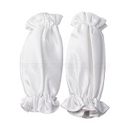 Satin Arm Sleeves, for Women, White, 285x121x8mm(AJEW-WH0348-23)