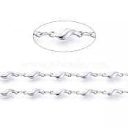 304 Stainless Steel Link Chains, Soldered, with Spool, Twisted, Stainless Steel Color, Oval Link: 3.5x2x0.3mm, Twisted: 11.5x3.5x1.8mm, about 16.4 Feet(5m)/roll(CHS-G014-14P)