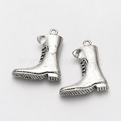 Tibetan Style Alloy Pendants, Boot, Antique Silver, 38x34x4mm, Hole: 3mm(TIBE-S307-46AS)