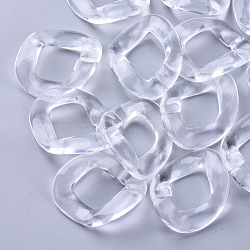 Transparent Acrylic Linking Rings, For Curb Chains Making, Twist, Clear, 40~41x33x11mm, Inner Diameter: 25x16~17mm, about 140pcs/500g(TACR-N007-01)