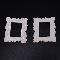 Retro Photo Frames, Resin Flower Frames, Small Family Photo Holders, for Pictures Embossed Photo Props Wall Decor Accessories, Rectangle, White, 96x81.5x8mm, Inner Diameter: 54.5x40mm(AJEW-WH0231-40A)
