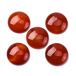 Natural Agate Cabochons, Dyed & Heated, Half Round/Dome, Dark Red, 30x8~8.5mm(G-K348-08B-03)