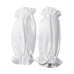 Satin Arm Sleeves for Women, White, 285x121x8mm(AJEW-WH0348-23)