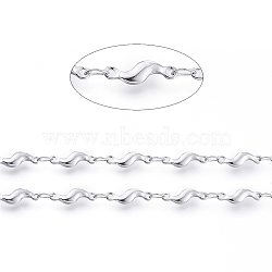 304 Stainless Steel Link Chains, Soldered, with Spool, Twisted, Stainless Steel Color, Oval Link: 3.5x2x0.3mm, Twisted: 11.5x3.5x1.8mm, about 16.4 Feet(5m)/roll(CHS-G014-14P)
