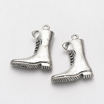 Tibetan Style Alloy Pendants, Boot, Antique Silver, 38x34x4mm, Hole: 3mm