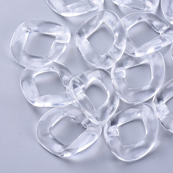 Transparent Acrylic Linking Rings, For Curb Chains Making, Twist, Clear, 40~41x33x11mm, Inner Diameter: 25x16~17mm, about 120pcs/430g