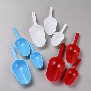 3Pcs Multipurpose Plastic Kitchen Scoops, Bar Scooper, for Flour, Powders, Dry Foods, Candy, Pop Corn, Coffee Beans and Pet Food, Random Single Color or Random Mixed Color, 15.8x5.7x2.2cm, Hole: 3mm
