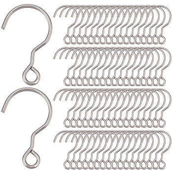 300Pcs 304 Stainless Steel S-shaped Hook, Stainless Steel Color, 15.5x9x1mm, Hole: 1.5mm