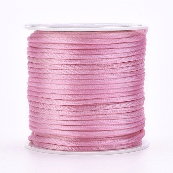 Nylon Thread, Rattail Satin Cord, Pink, 1mm, about 87.48 yards(80m)/roll