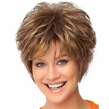 Curly Short Wigs with Bangs, Synthetic Wigs For Black/White Women, Heat Resistant High Temperature Fiber, Blonde, 11 inch(28cm)