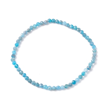 3mm Natural Apatite Beads Stretch Bracelet for Girl Women, Inner Diameter: 2-1/4 inch(5.65cm), Beads: 3mm