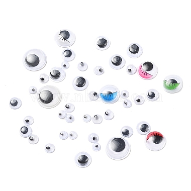 743 pièces boutons yeux écarquillés en plastique noir et blanc(KY-YW0001-12)-5