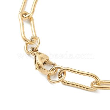 Vacuum Plating 304 Stainless Steel Paperclip Chain Necklaces(STAS-A051-07G)-3